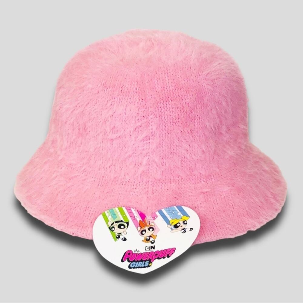 Cartoon Network NEW Limited Edition Rare Fuzzy Powerpuff Bucket Hat Pink - Picture 2 of 5